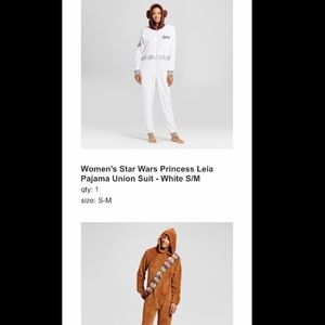 Women’s Princess Leia &Men’s Chewbacca 1sie S/M&XL